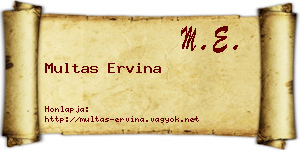 Multas Ervina névjegykártya